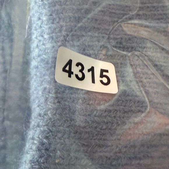 Nia freya chunky knit v-neck sweater Size M Lounge Better Top Cropped Blue Gray - Picture 10 of 10